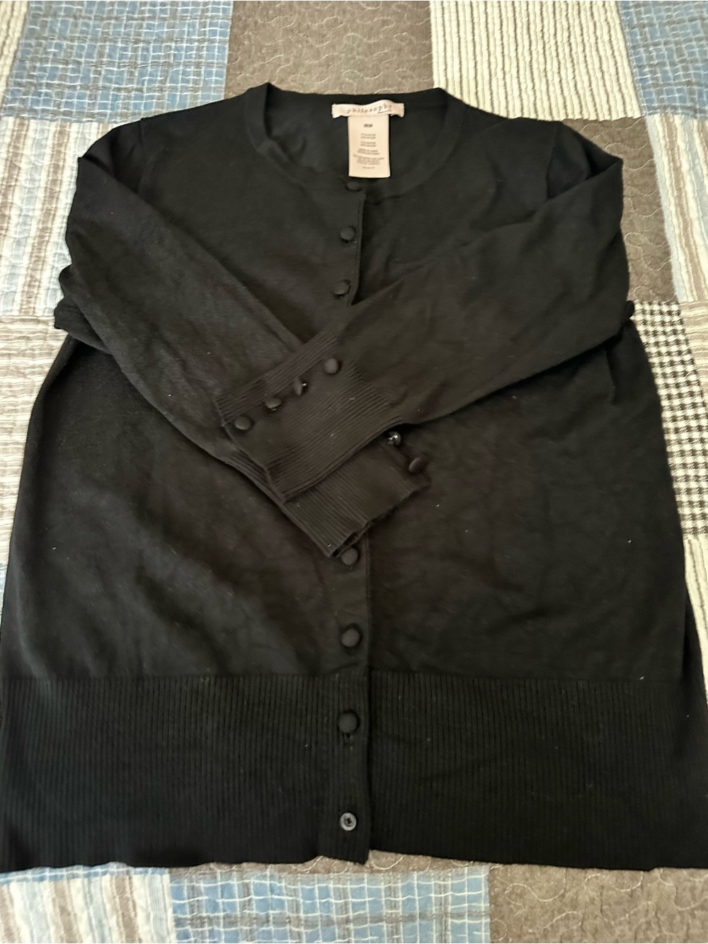 Philosophy Black Button-Front Women's Cardigan